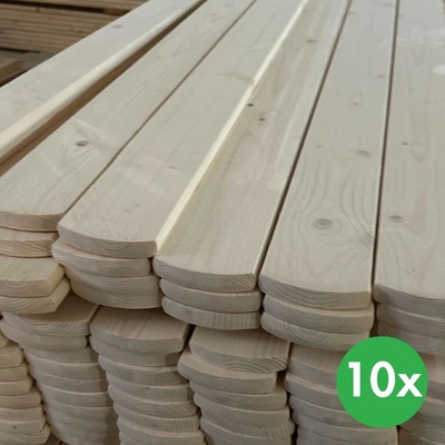 Plotovky, zakulacená horní část, balení 10 ks, 20 x 95 x 1000 mm