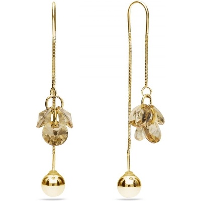Spark zlaté se Swarovski Elements Vinber gold KWKLG6428GS Golden Shadow