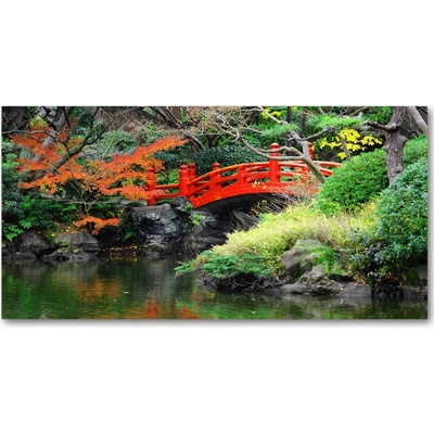 Foto obraz sklo tvrzené japonská záhrada 100x50 cm