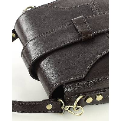 Mazzini Marco kožená crossbody kabelka BRESCIA káva hnědá