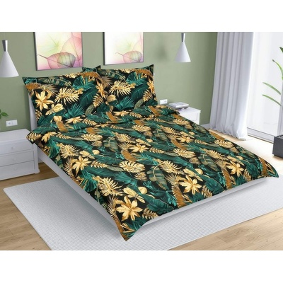 Bellatex bavlna obliečky F90/692 monstera zelená 180x200 2x70x90