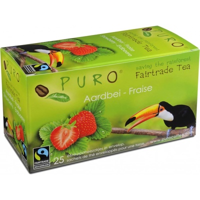 Puro Černý čaj jahoda Fairtrade 25 x 2 g
