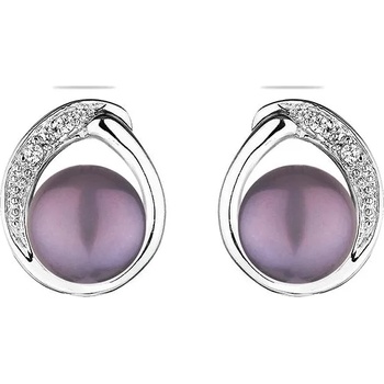 Image 1 of Swan Сребърни обици със сладководни черни перли SE0029B Swan