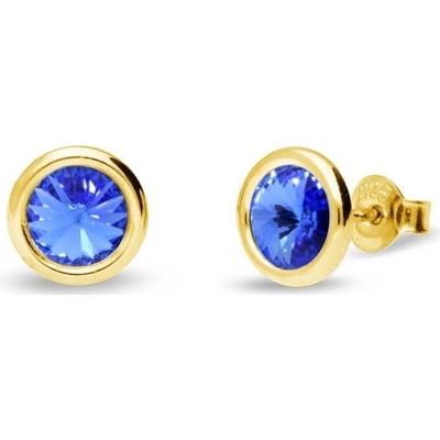 Spark modré stříbrné pozlacené se Swarovski Elements Tiny Bonbon Studs KRG1122SS29SA Sapphire