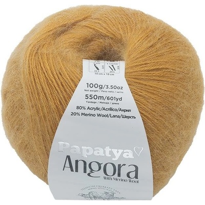 Bellatex Angora Merino Papatya 100g, 8740 hořčicová