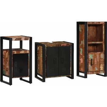 vidaXL Комплект мебели за баня 3 pcs Солидна рециклирана дървесина (3305613)