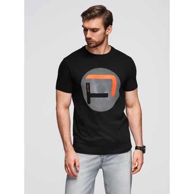Ombre Clothing Мъжка тениска с голям печат - черна V2 OM-TSPT-0245 Ombre Clothing Ombre Clothing | Cheren | МЪЖЕ | S
