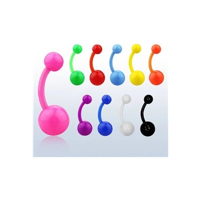 Piercingate piercing do pupíku s kuličkami PBK00189 bílá