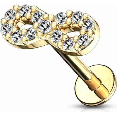 S4U Piercing do brady ležatá osmička 1,2 x 8 mm (žluté zlato) LB1083-1208-GDC