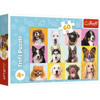 Image 1 of Trefl - Puzzle Cute dogs 60 dielikov - 40 - 99 piese