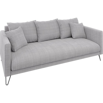 ROPEZ Светлосив шенилов диван 200 cm Freya - Ropez (Freya Sofa 3os. tk. Flow 16 Czarny Metalowy Pręt)