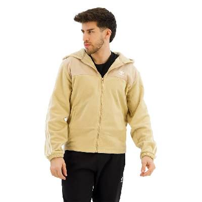 Поларена блуза Adidas Originals Adicolor 3 Stripes Teddy Fleece full zip sweatshirt - Beige (Magic Beige)