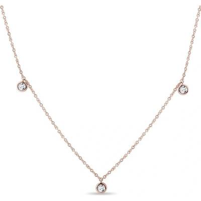 Klenota z růžového zlata s bezel diamanty k0660024
