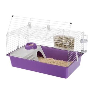 Ferplast - Cage Rabbit 80 - Оборудвана клетка за морски свинчета и други гризачи, 77 х 48 х h 42 см