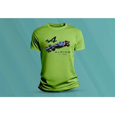 Sandratex dětské bavlněné tričko Alpine F1 Team. lime