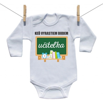 Boodyy Body s dlhým rukávom Keď vyrastiem budem učiteľka