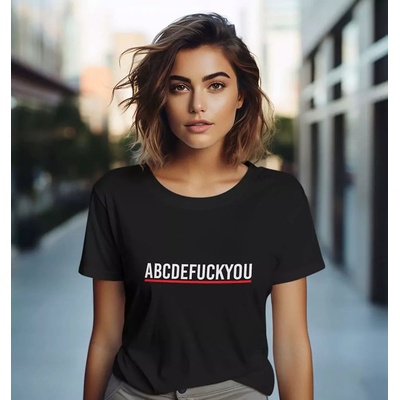 Bullshirt.sk Dámske tričko ABCDEFUCKYOU Čierna
