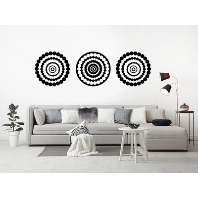 Nalepte.cz Kruhy z krúžkov nálepky na stenu 3 ks kruh každý 90 x 90 cm