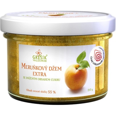 Grešík Džem meruňkový extra Speciální se sníženým obsahem cukru 215 g