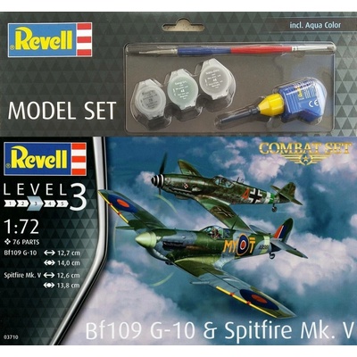 Revell ModelSet letadla 63710 Bf & Spitfire Mk.V 1:72