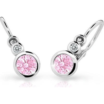 Danfil detské náušnice C1984 z bieleho zlata pink brizura