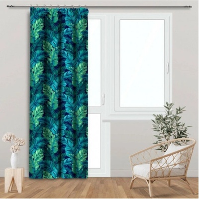 Mondo Italia Záves na riasiacej páske 140x230 cm MIGD219 zelené palmové lístie Viacfarebná 140x230 cm