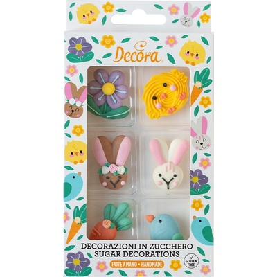 Jedlá dekorácia Decora z cukru - Veľkonočný set (Happy Easter) (6ks)