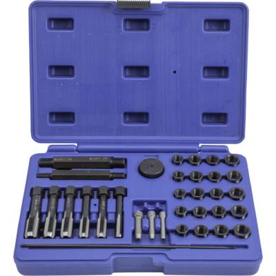 Sada na opravu závitů žhavicích svíček M8x1, M10x1, M10x1.25, M12x1.25, 33 kusů - QS14140