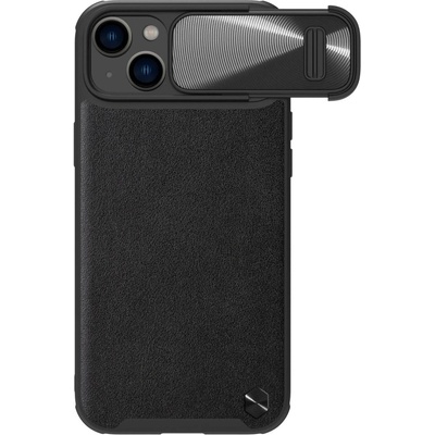 Nillkin Кейс с протектор за камера Nillkin CamShield Leather S за iPhone 14, черен (6902048249653)