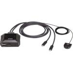 ATEN KVM превключвател, ATEN US3312, 2-портов, 4K, DisplayPort, USB-C (ATEN-US3312-AT) - Allstore