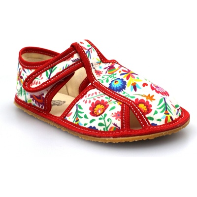 Baby Bare Shoes bačkory bačkory white folklore – Sleviste.cz