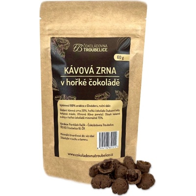 Čokoládovna Troubelice Kávová zrna v hořké čokoládě 60 g
