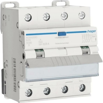 Hager 4-pólové 20 A 0.03 A 400 V ADX420D