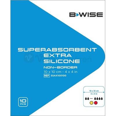 Bwise Krytie na rany superabsorpčné so silikónom 10 x 10 cm 10 ks
