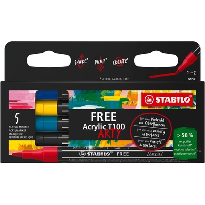 Stabilo T100 Royal, sada 5 ks