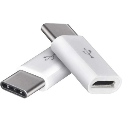 EMOS Adaptér micro USB-B 2.0 / USB-C 2.0, biely, 2 ks, 2335072310