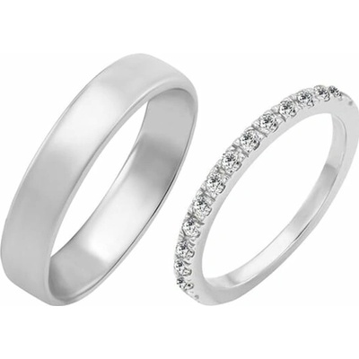 Eppi Eternity prsteň s lab grown diamantmi a pánsky komfortný prsteň Milana RW44130