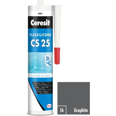 CERESIT CS 25 Sanitárny silikón 280g graphite