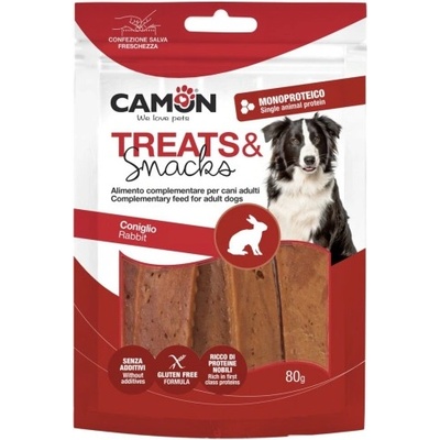Camon Rabbit jerky strips - лакомства за куче със заешко месо 80 гр, Италия - AE630