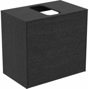 Ideal Standard Стенен шкаф Ideal Standard Atelier Conca, 1 чекмедже и плот с централен изрез, 60 см, тъмен дъб (T3934Y4)