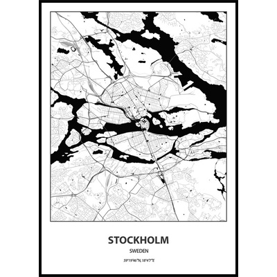 Jen tak z lásky Plakát Mapa města (více variant měst) Rozměr plakátu: 30 x 40 cm, Město: Stockholm