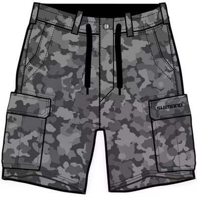 Shimano Kraťasy Cargo Shorts Grey Camo