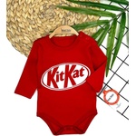 Myrat Baby Боди с дълги ръкави Kit-Kat червено