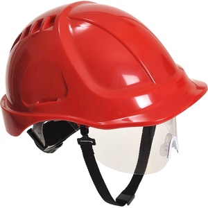 Portwest endurance plus visor pw54 / Предпазна каска с визьор - червена (pw54rer)