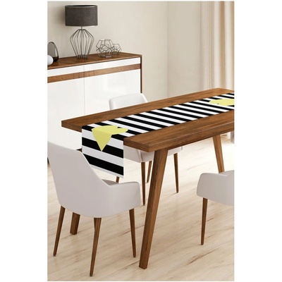 Minimalist Cushion Covers Behúň Black Stripes 45x140cm