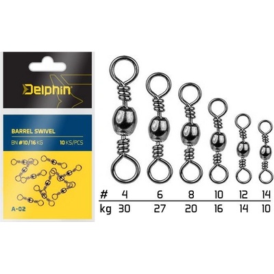 Deplhin Barrel Swivel A-02 veľ.8 10 ks