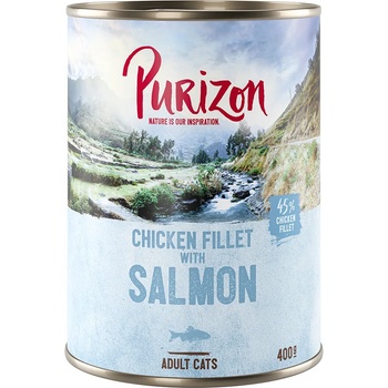 Purizon 6х400г Adult Purizon, консервирана храна за котки - пилешко филе със сьомга