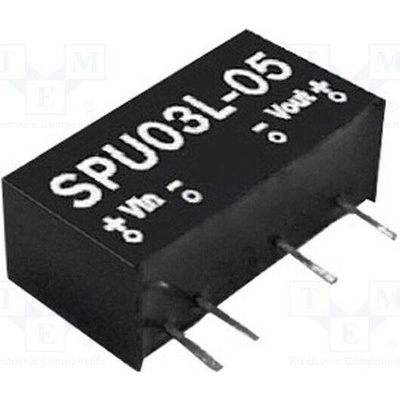 MEAN WELL SPU03L-05 Měnič: DC/DC; 3W; Uvst: 4,5÷5,5VDC; Uvýst: 5VDC; Ivýst: 600mA; SIP
