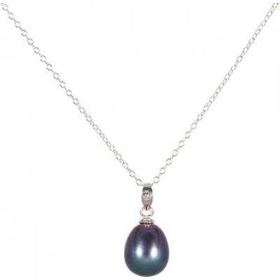 JwL Luxury Pearls Strieborný náhrdelník s modrou perlou JL0438