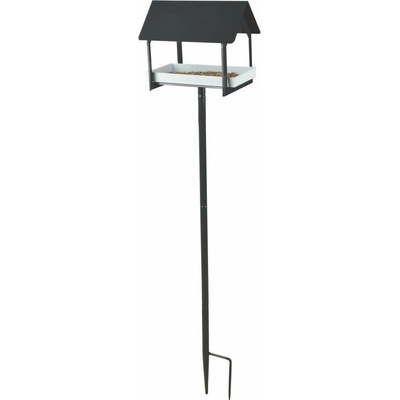 Esschert Design Kovová vtáčia búdka so zapichovadlom 126 cm antracitovosivá